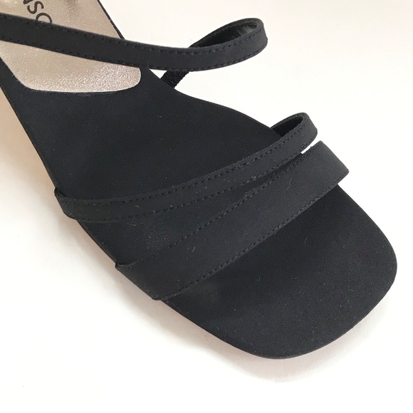 HILLARD & HANSON Kitten Heel Sandals Black Heels Women’s Size 6.5 - Picture 3 of 16